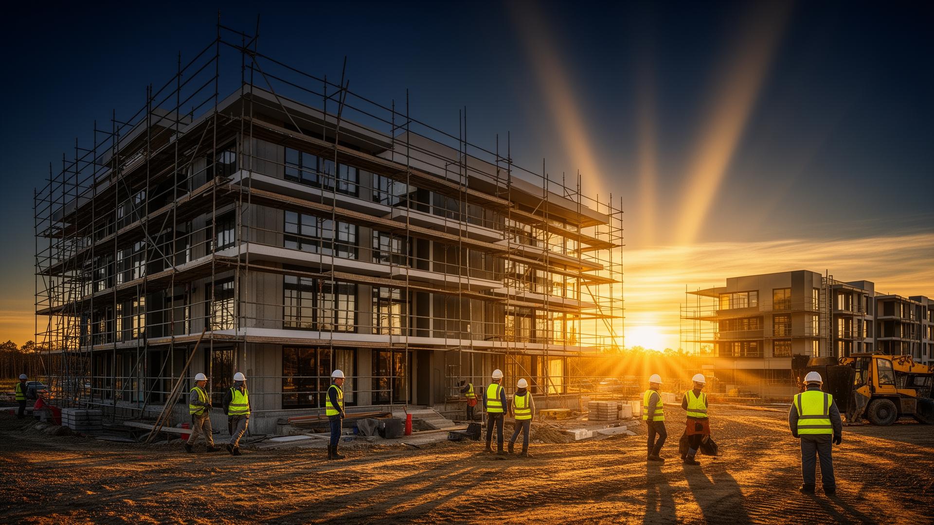 Kumar Construction Godda site with modern building under construction